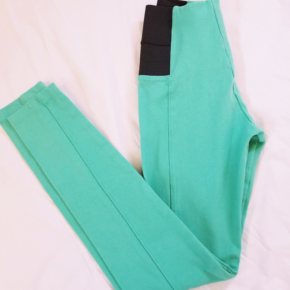 Mint green stretch pants